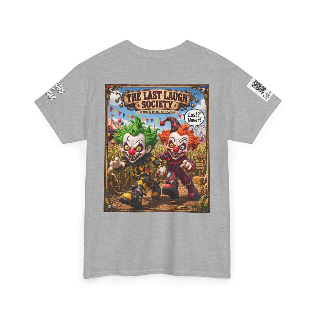 The Last Laugh Society Tee #128 — Carnival Clown Horror Graphic T-Shirt