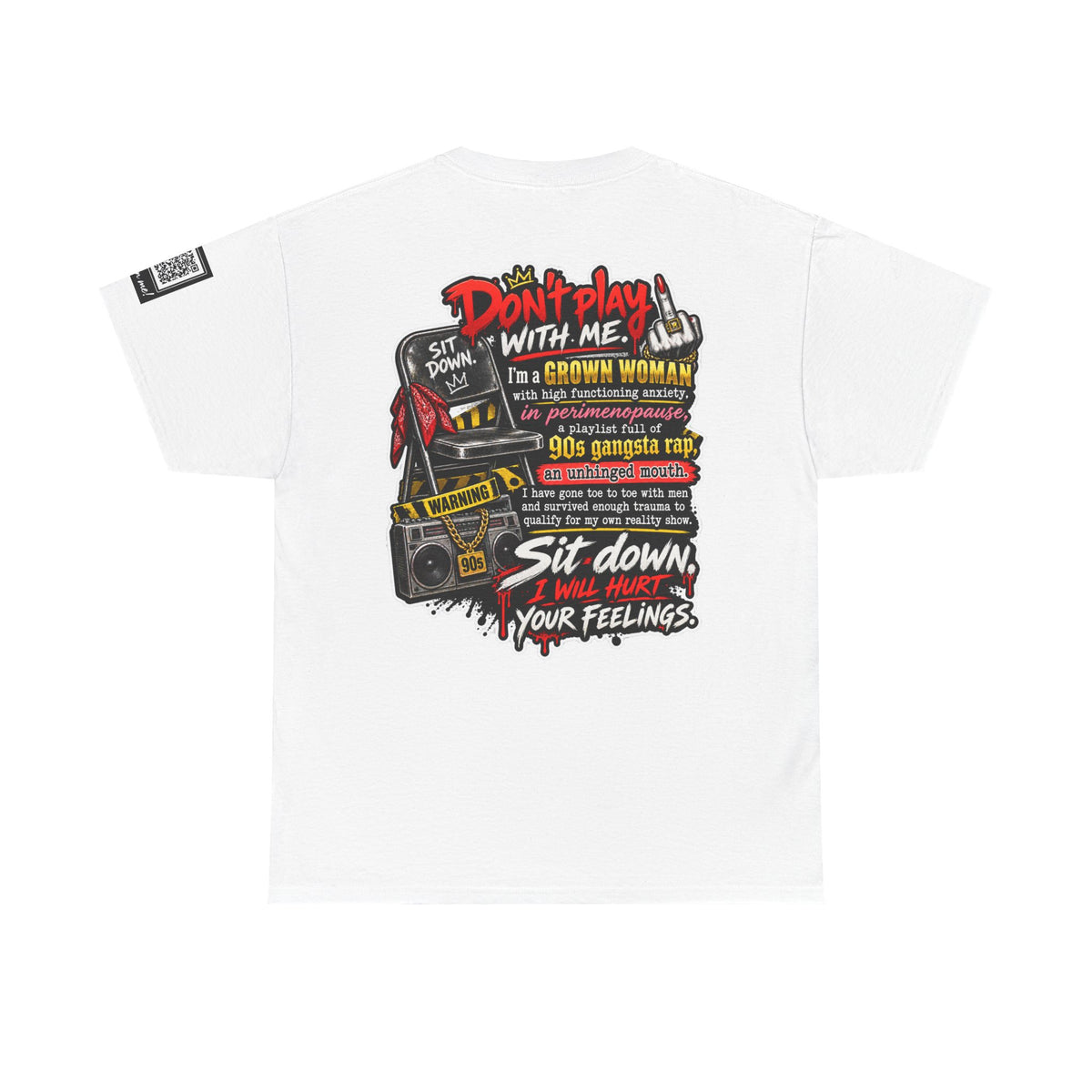 Grown Woman With Anxiety and 90s Gangsta Rap Back Graphic Tee