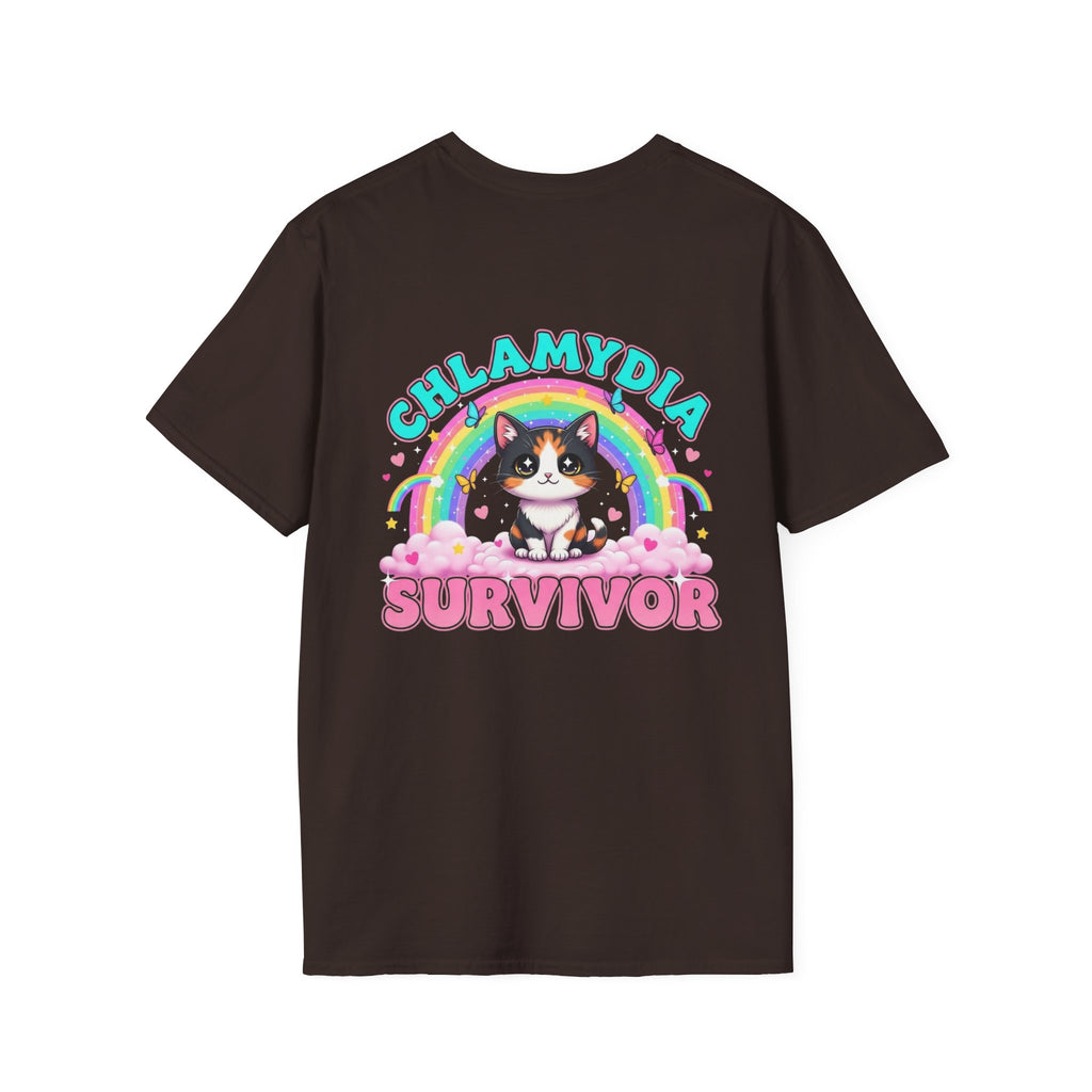 Chlamydia Survivor Cat T-Shirt — Cute Rainbow Calico Tee