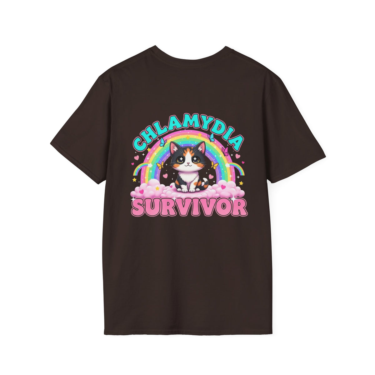 Chlamydia Survivor Cat T-Shirt — Cute Rainbow Calico Tee