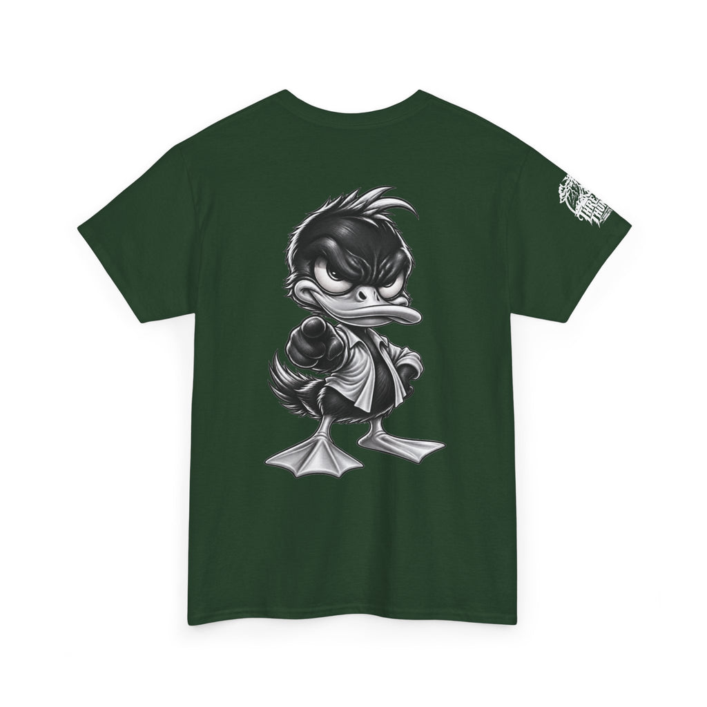 Monochrome Rebel Duck Character Back Graphic Tee