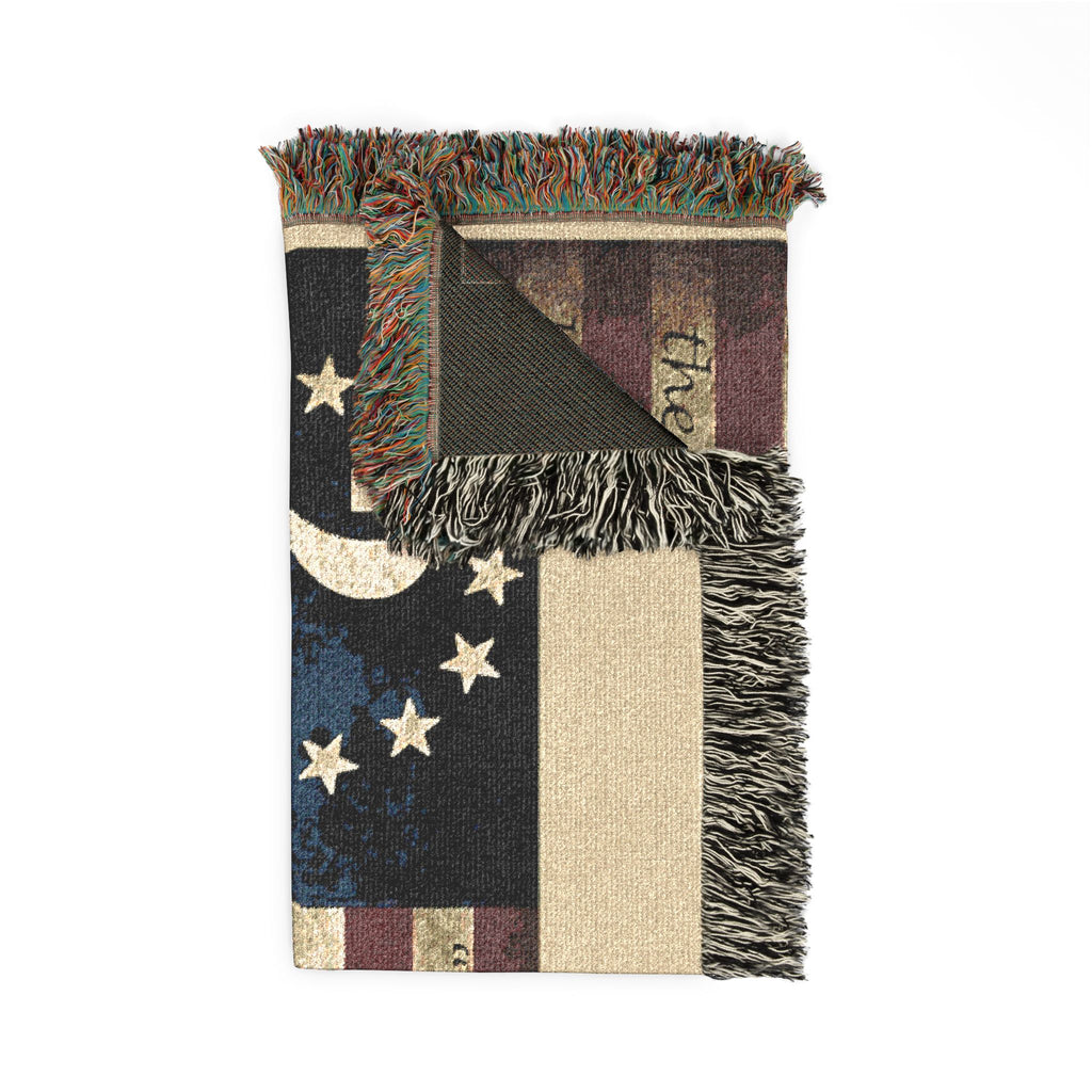2nd Amendment American Flag Woven Blanket — Patriotic Gun Rights Throw