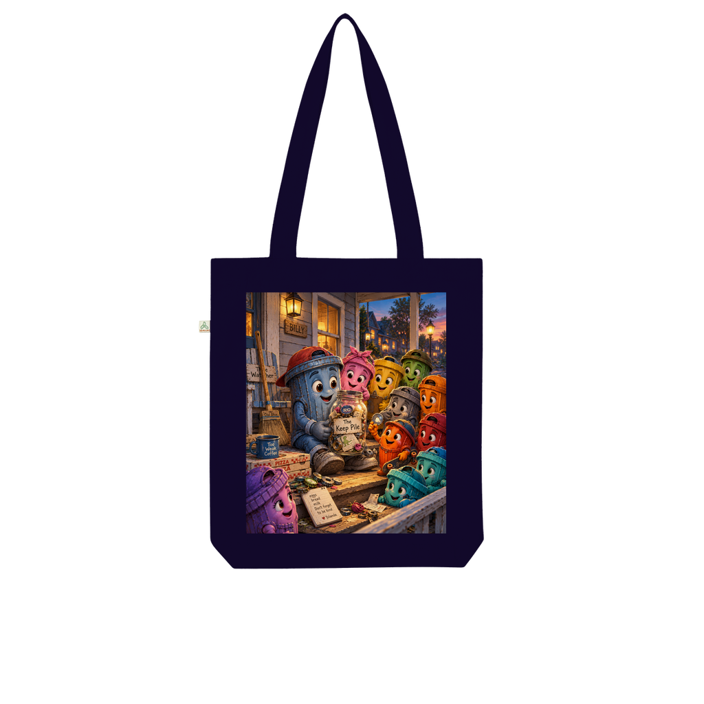 Trash Can Row Organic Tote Bag