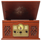 Victor State 7-in-1 Wood Music Center Mahogany - Refurbished