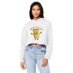 TRASH CAN MAN Cropped Raw Edge Boyfriend Hoodie