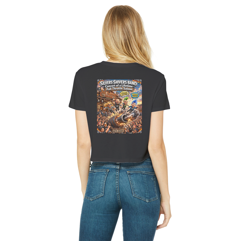 The Silver Shivers Band Classic Women's Cropped Raw Edge T-Shirt