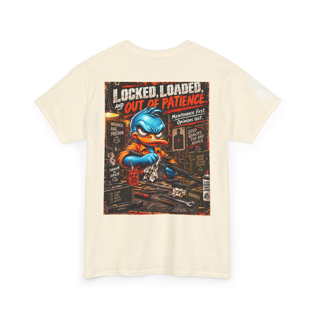 Locked, Loaded, and Out of Patience Back Graphic Tee