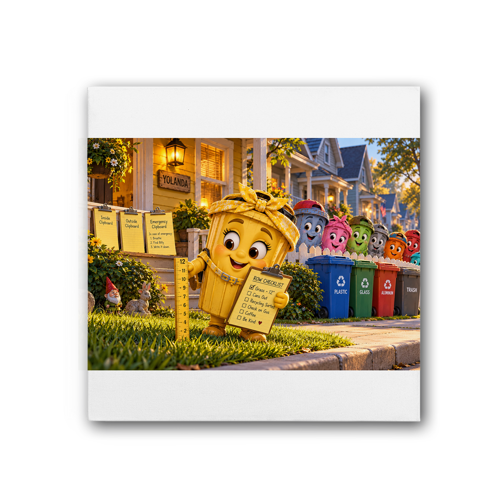 Trash Can Row – Premium Stretched Canvas