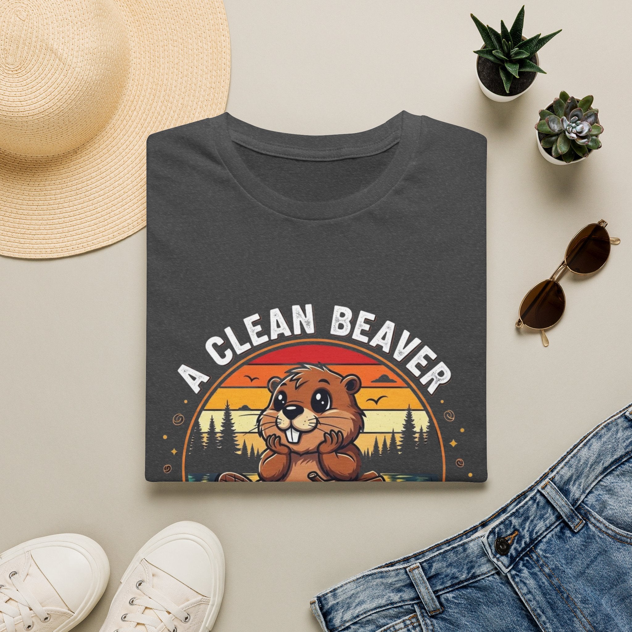 A Clean Beaver T-Shirt — "A Clean Beaver Always Gets More Wood" Retro Graphic Tee