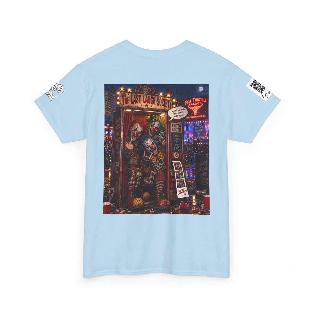 The Last Laugh Society Tee #145 — Carnival Clown Horror Graphic T-Shirt