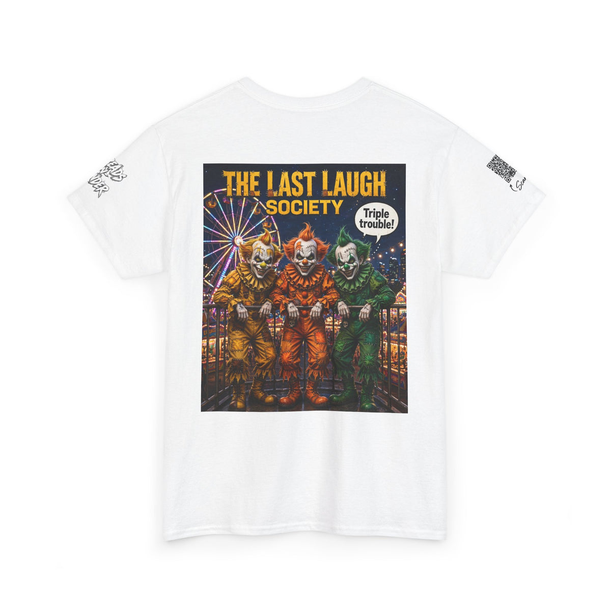 The Last Laugh Society Tee #160 — Carnival Clown Horror Graphic T-Shirt