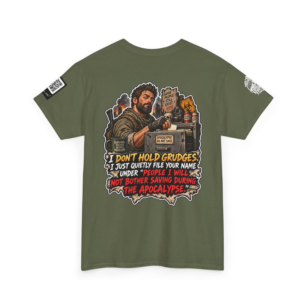 I Don’t Hold Grudges — Apocalypse Survival List Back Graphic Tee