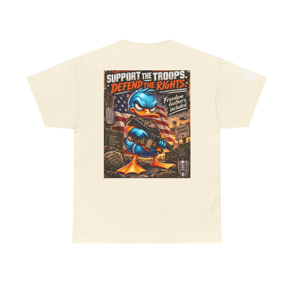 Support the Troops, Defend the Rights Back Graphic Tee