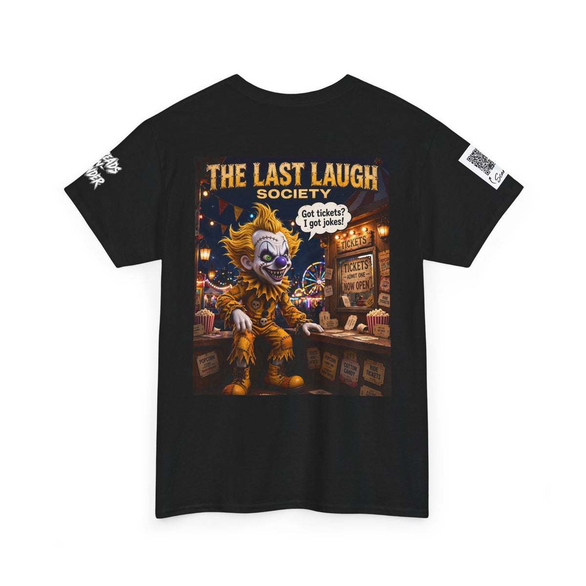 The Last Laugh Society Tee #164 — Carnival Clown Horror Graphic T-Shirt