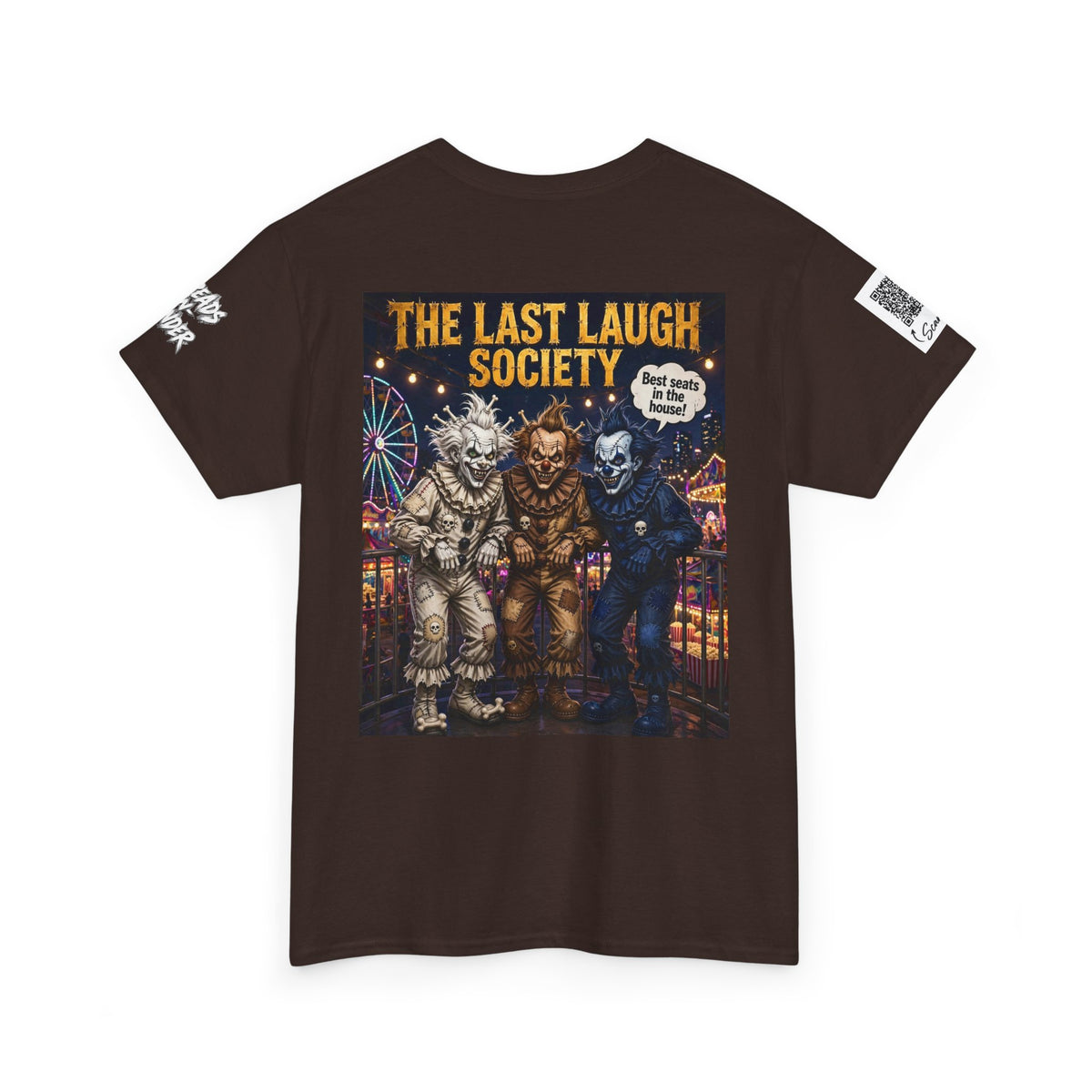 Last Laugh Society Tee #102 — Carnival Clown Horror Graphic T-Shirt