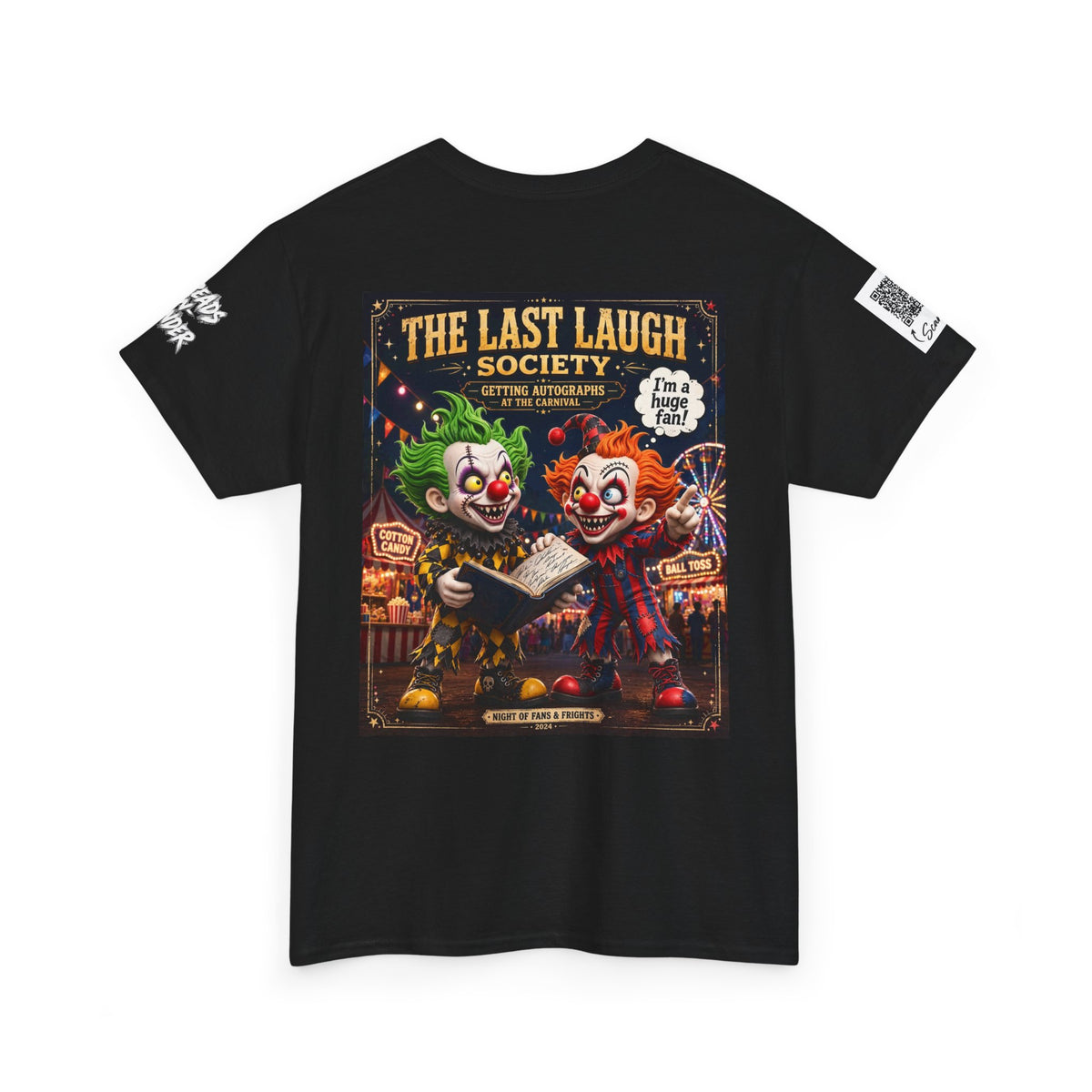 The Last Laugh Society Tee #124 — Carnival Clown Horror Graphic T-Shirt