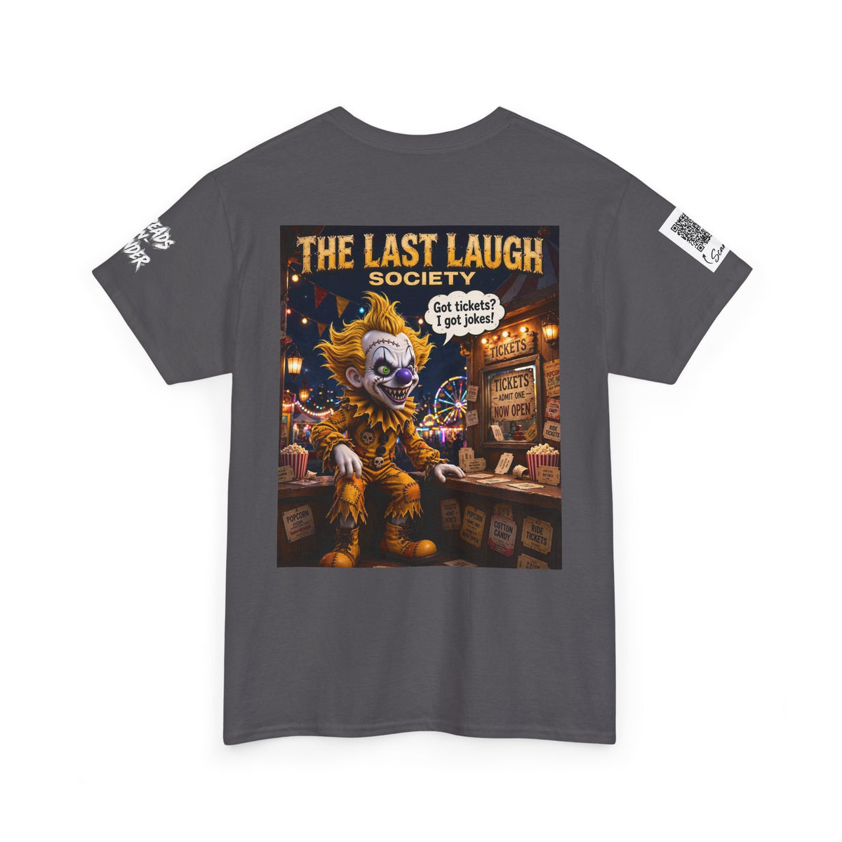 The Last Laugh Society Tee #164 — Carnival Clown Horror Graphic T-Shirt