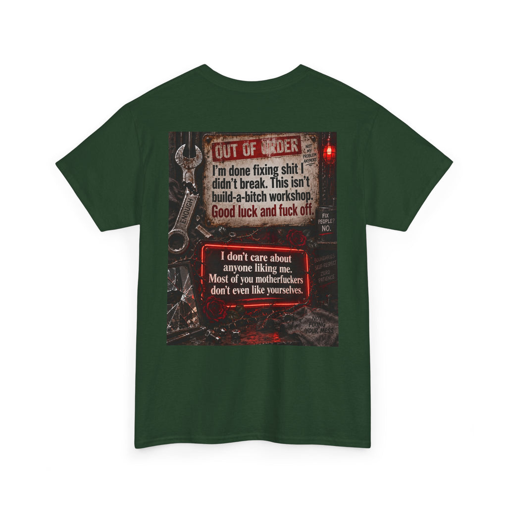 Mechanic Workshop T-Shirt — 'Out of Order' Funny Garage Repair Tee