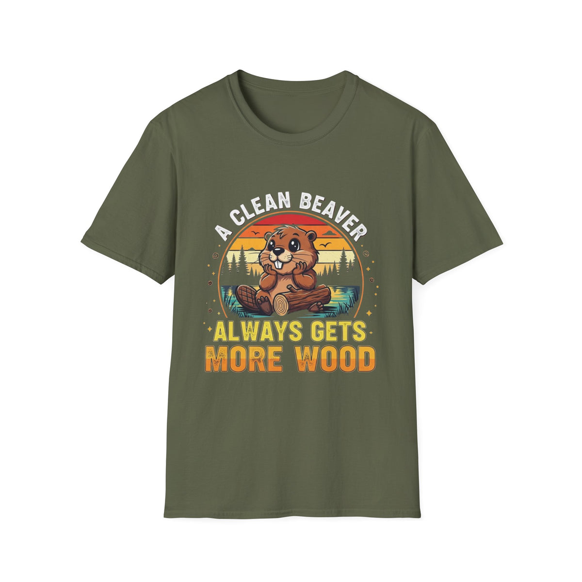 A Clean Beaver T-Shirt — "A Clean Beaver Always Gets More Wood" Retro Graphic Tee