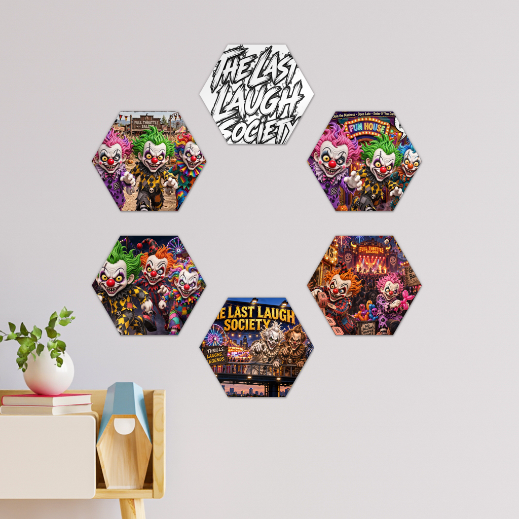 The Last Laugh Society Hexagon Wall Tiles Set of 6