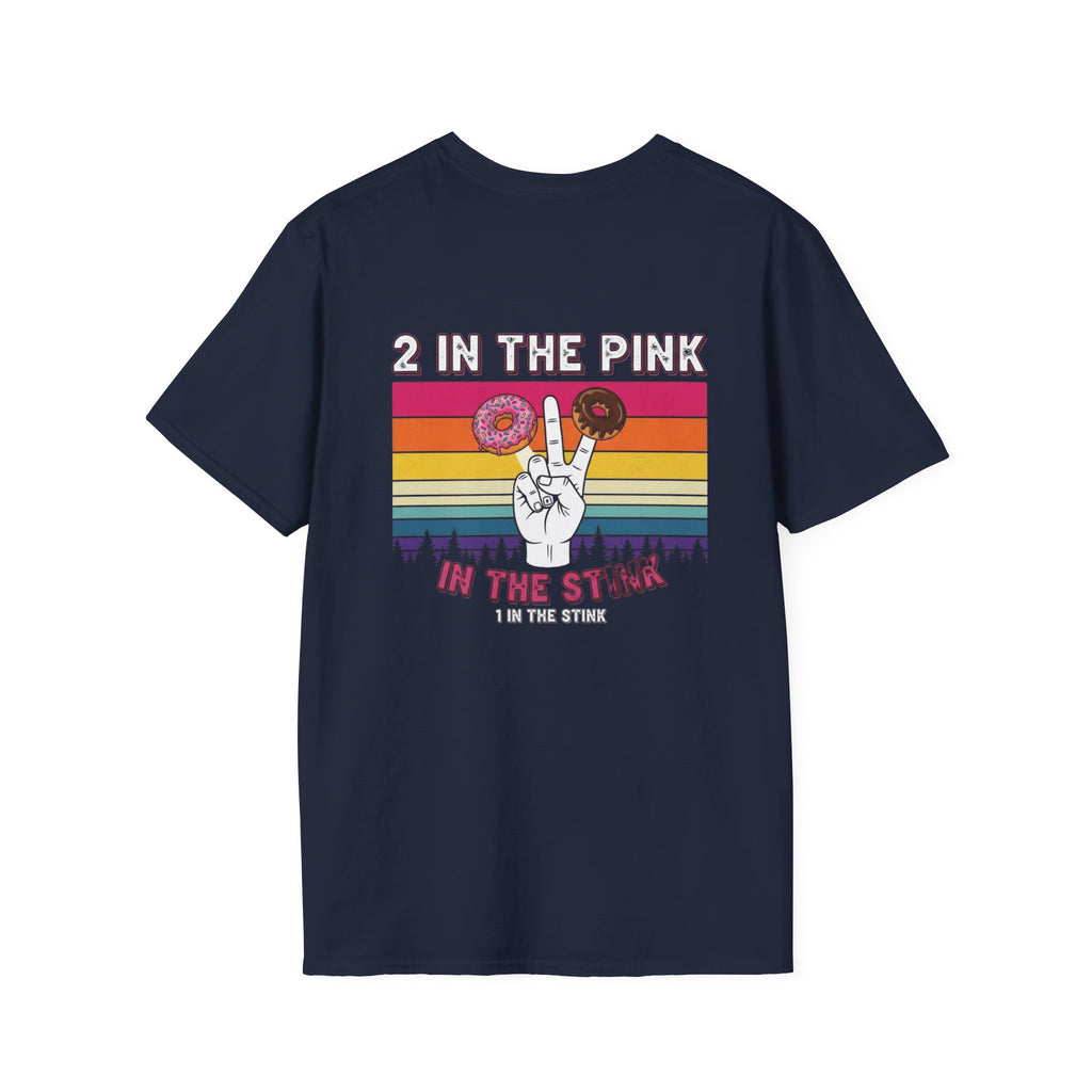 2 In The Pink Donut Peace Sign T‑Shirt — Retro Rainbow Dessert Graphic Tee