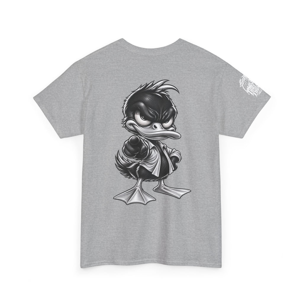 Monochrome Rebel Duck Character Back Graphic Tee