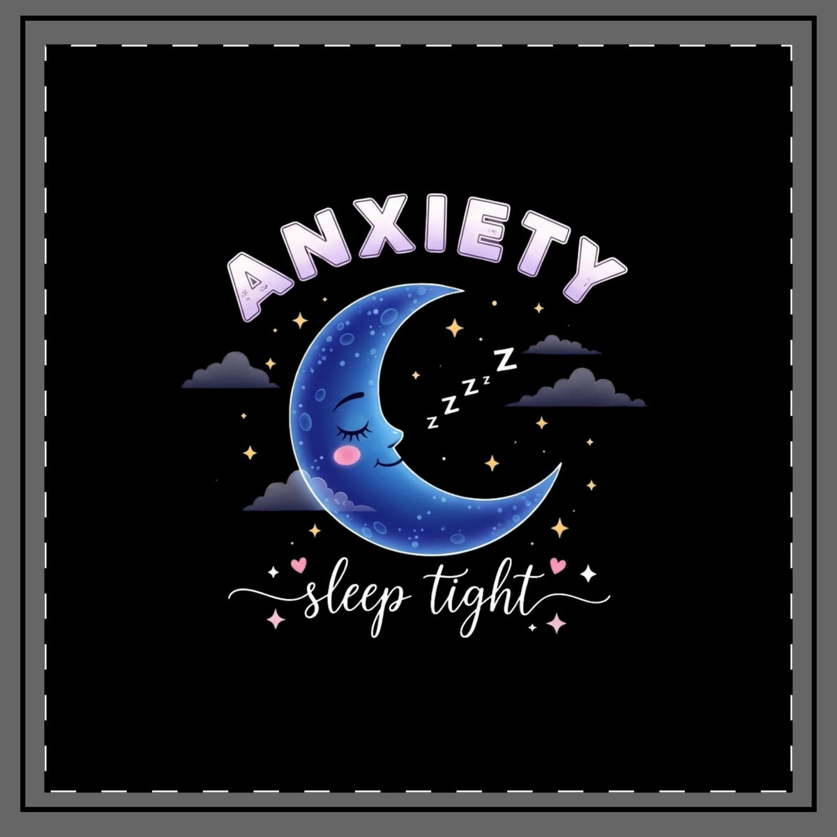 Anxiety Sleep Tight Moon Throw Pillow — Cute Moonlit Comfort Decorative Pillow