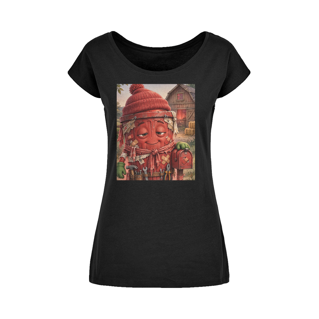 Trash Can Row Wide Neck Women's T-Shirt XS-5XL