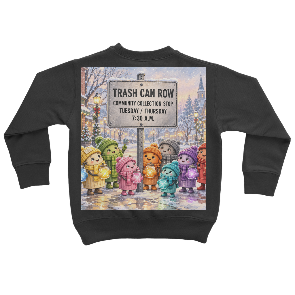 Trash Can Row Classic Kids Sweatshirt