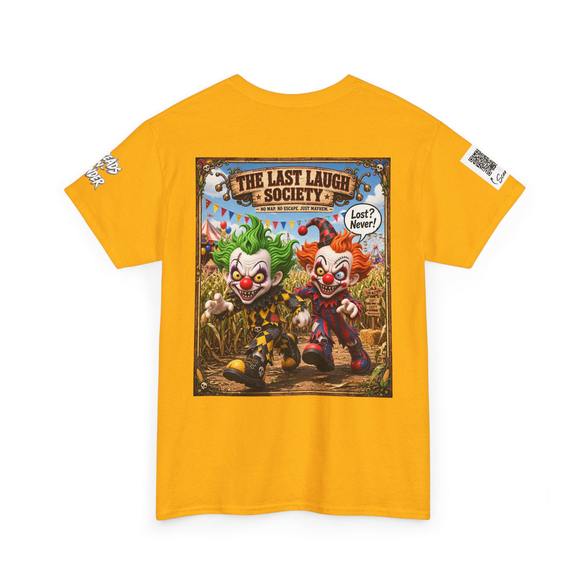 The Last Laugh Society Tee #128 — Carnival Clown Horror Graphic T-Shirt