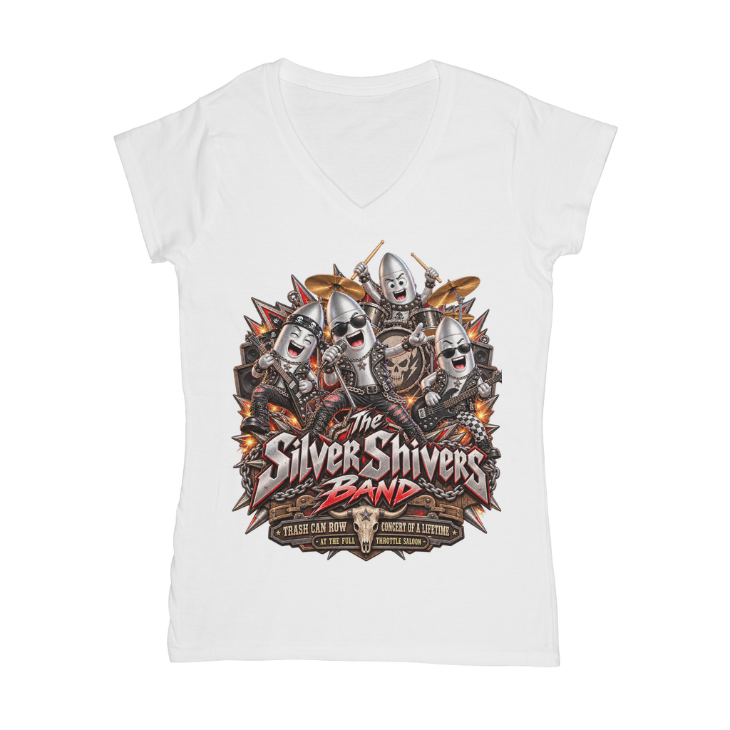 The Silver Shivers Band Classic Women's V-Neck T-Shirt