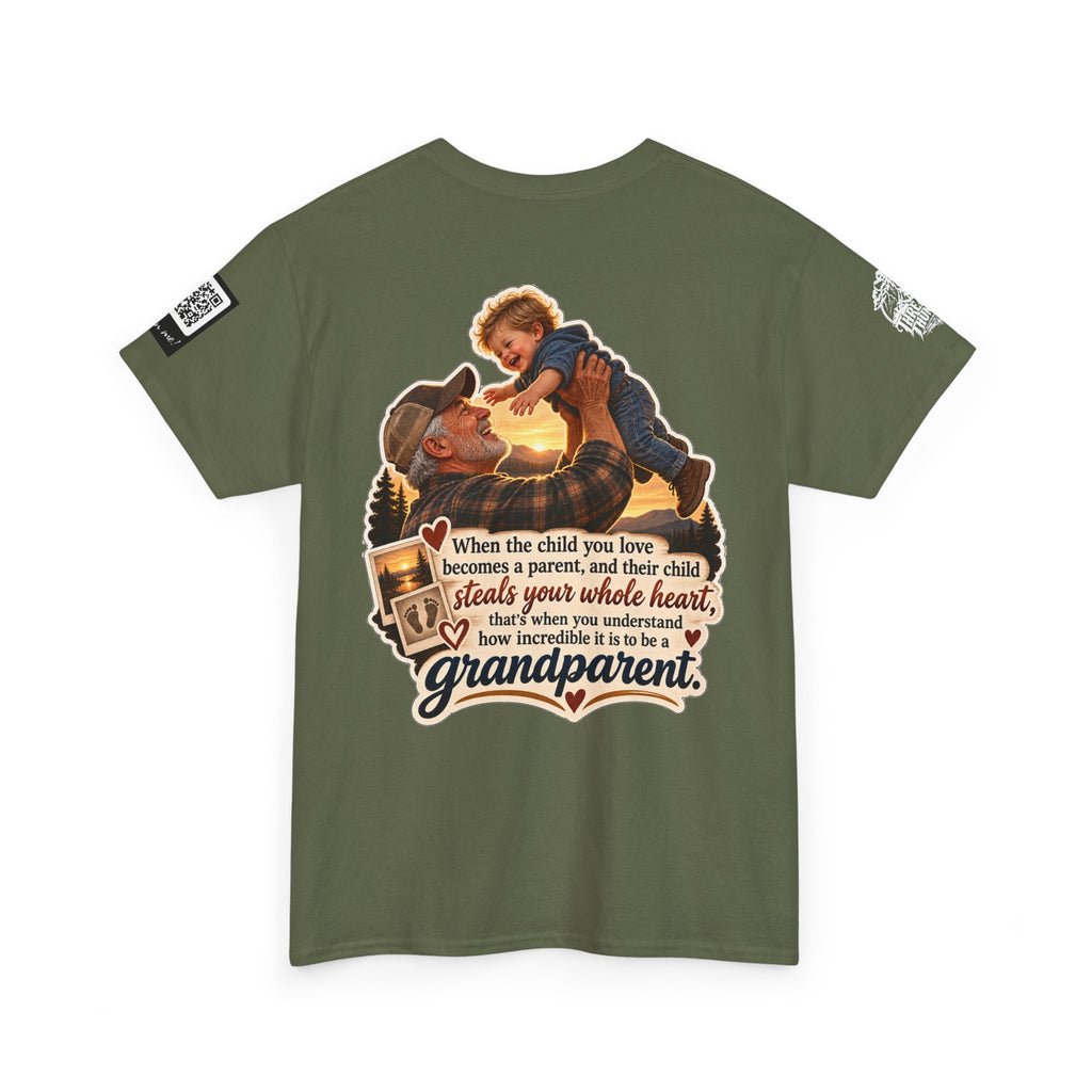 A Grandchild Steals Your Whole Heart — Proud Grandparent Back Graphic Tee
