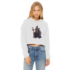 angry can man Ladies Cropped Raw Edge Hoodie
