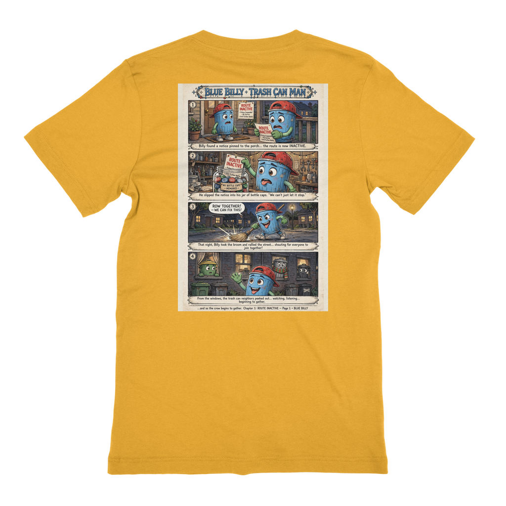 Trash Can Row – Premium Jersey Adult T-Shirt