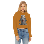ANGRY CAN MAN 3.0 Ladies Cropped Raw Edge Hoodie