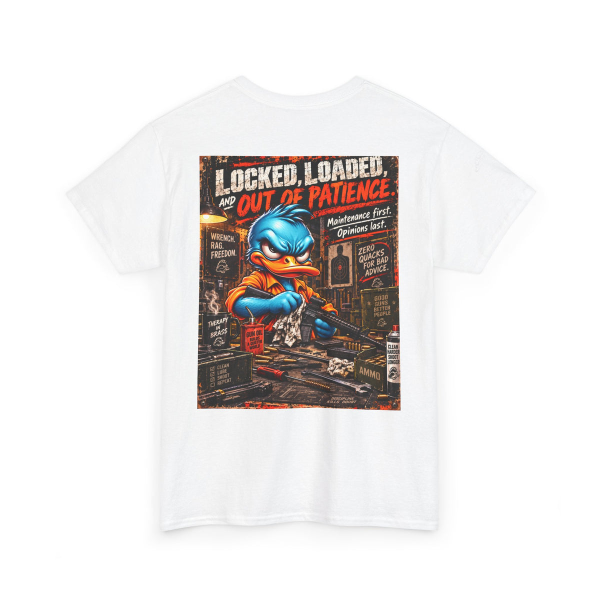 Locked, Loaded, and Out of Patience Back Graphic Tee