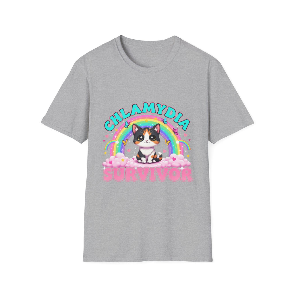 Chlamydia Survivor Cat T-Shirt — Cute Rainbow Calico Tee