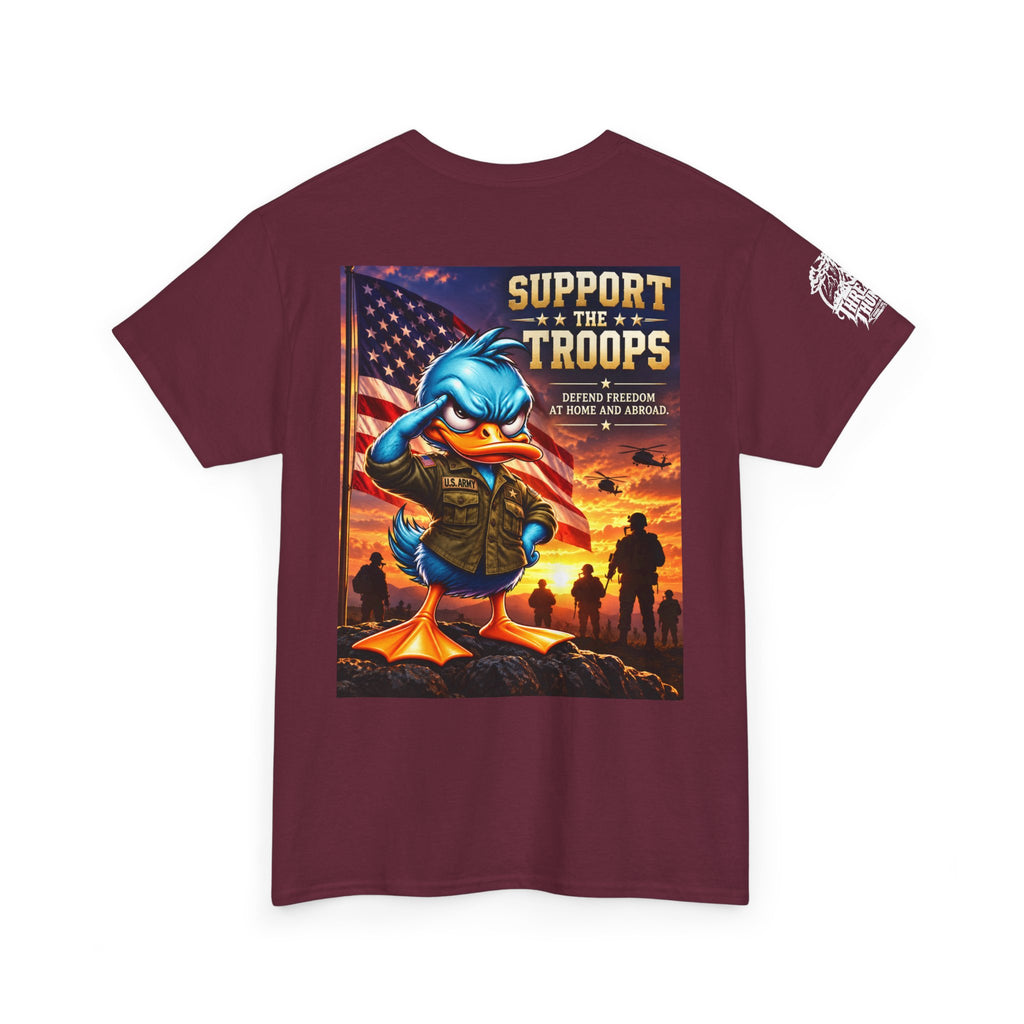 Support the Troops — Defend Freedom at Home and Abroad Back Graphic Tee