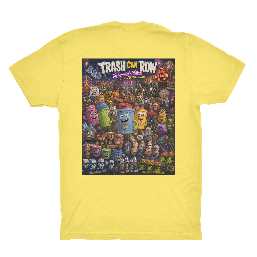 Trash Can Row CONCERT FOR A LIFETIME Organic Adult T-Shirt