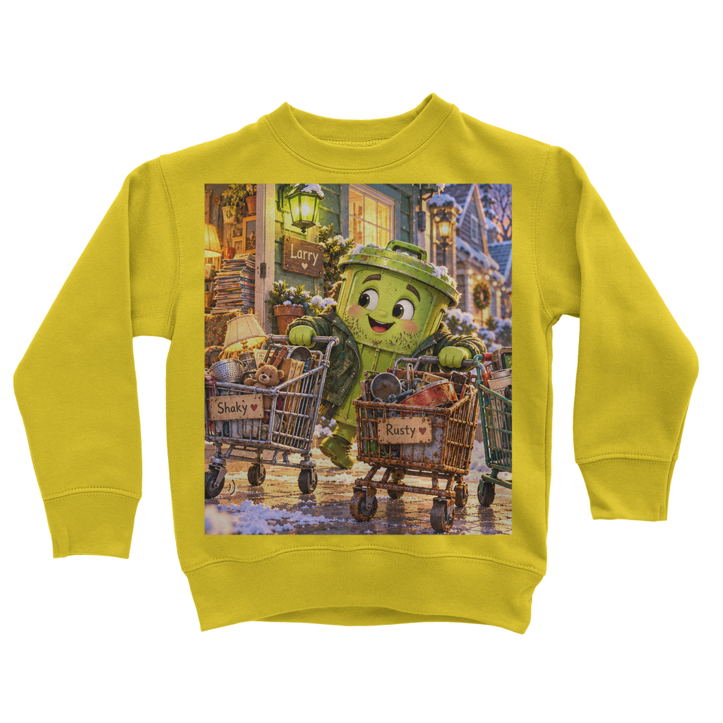 Trash Can Row Classic Kids Sweatshirt