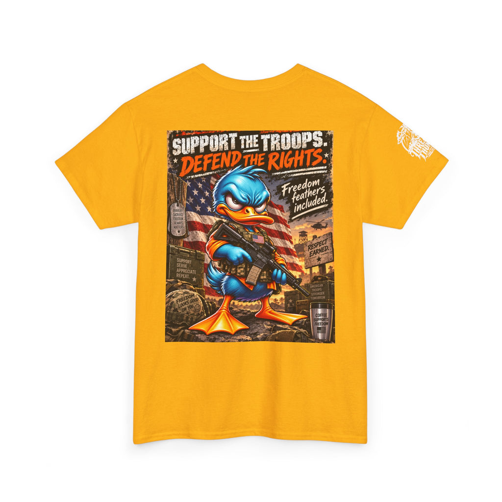 Support the Troops, Defend the Rights Back Graphic Tee
