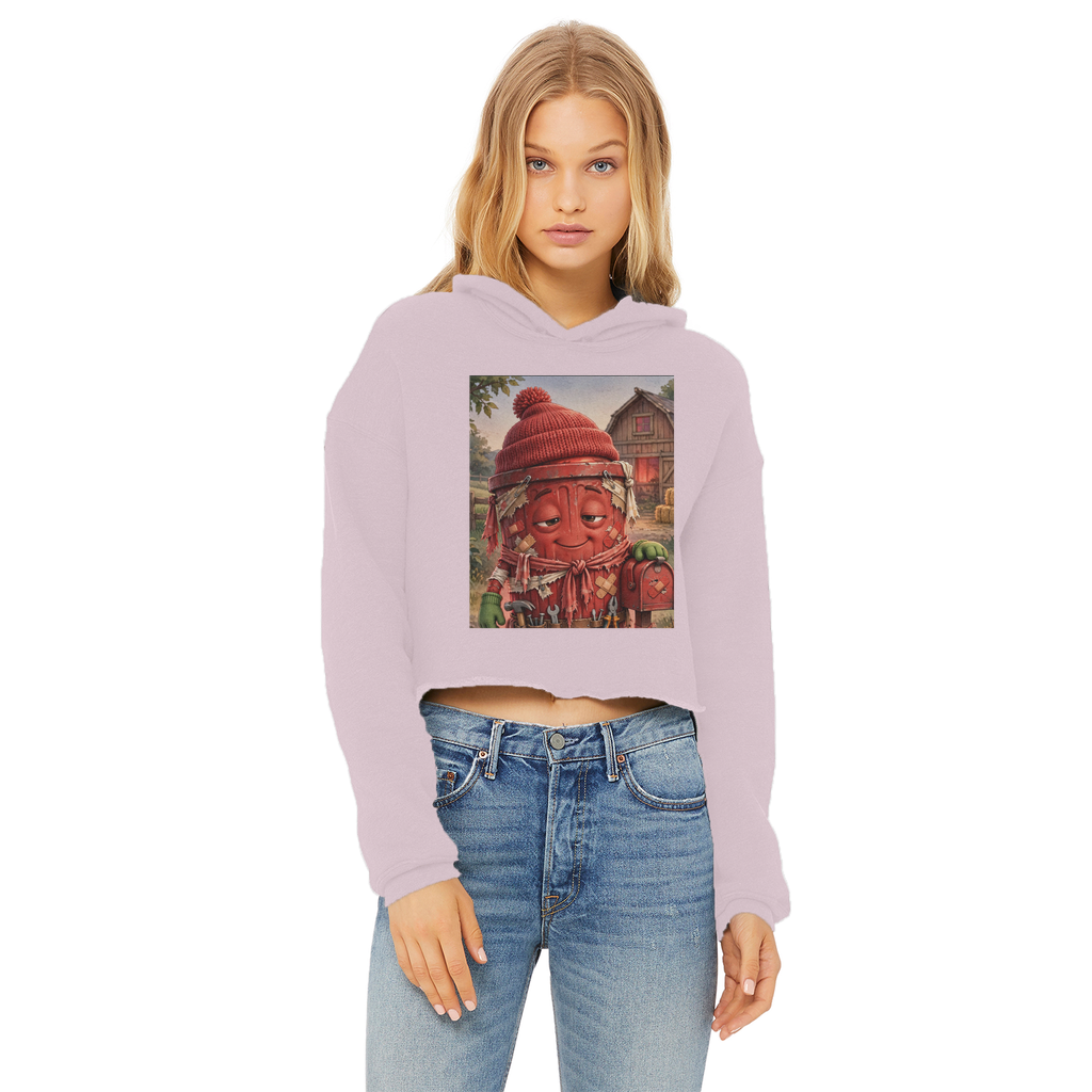 Trash Can Row – Ladies Cropped Raw Edge Hoodie