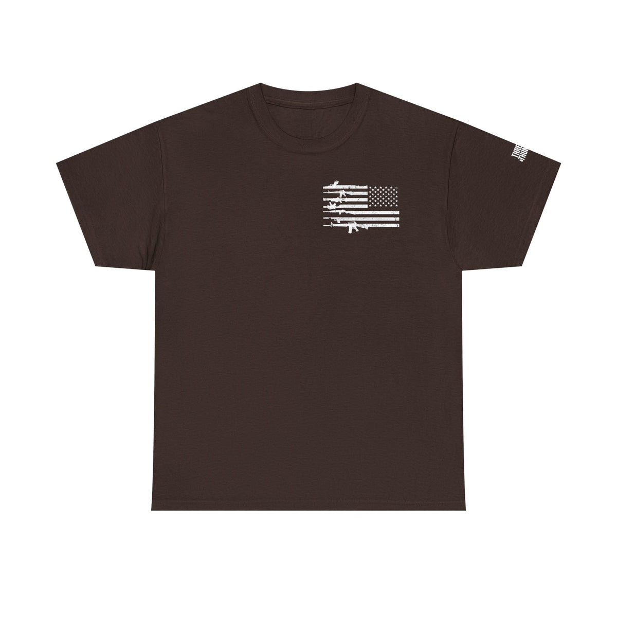 T-Shirt — 'Show No Mercy' Tactical Skull American Flag Tee