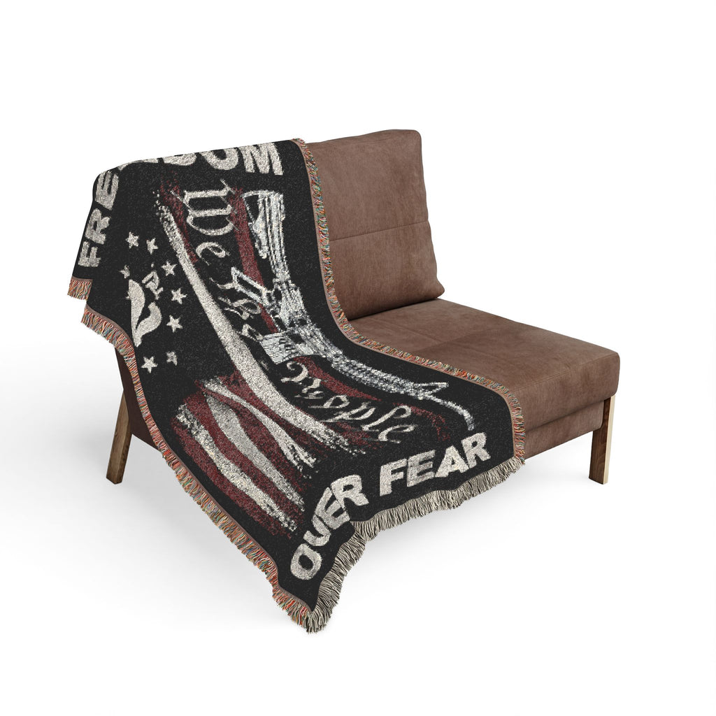 Freedom Over Fear Woven Blanket — "We The People" 2A Flag Throw