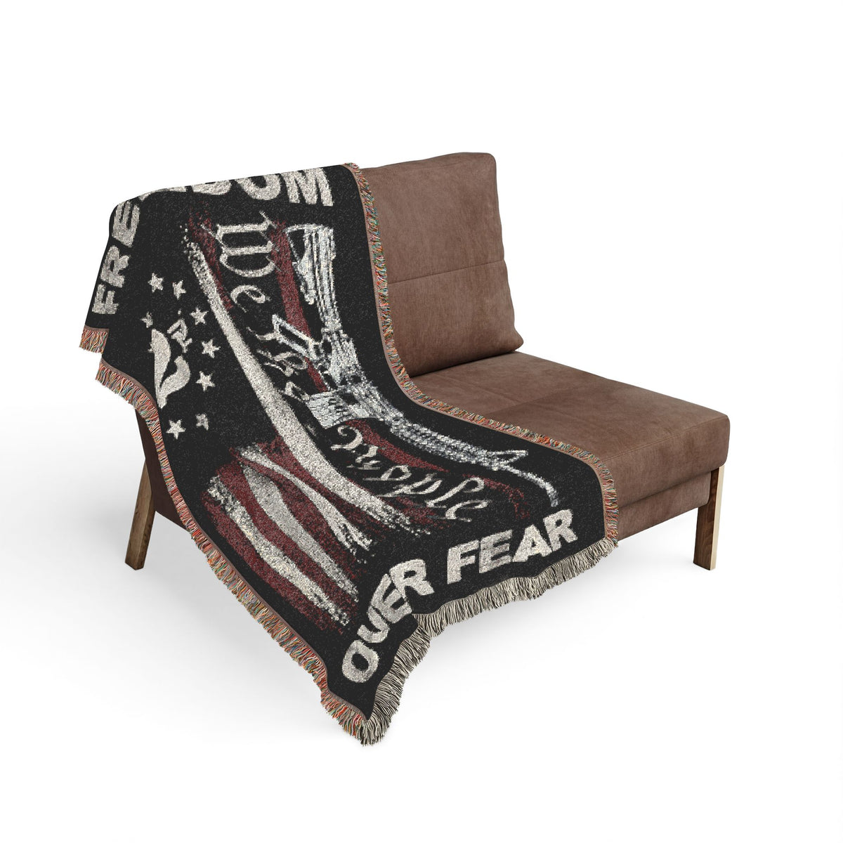 Freedom Over Fear Woven Blanket — "We The People" 2A Flag Throw