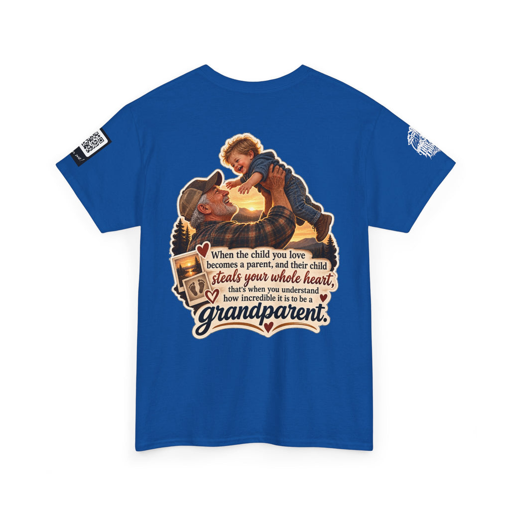 A Grandchild Steals Your Whole Heart — Proud Grandparent Back Graphic Tee