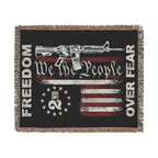 Freedom Over Fear Woven Blanket — "We The People" 2A Flag Throw