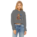 Falling Rocks COllection Ladies Cropped Raw Edge Hoodie