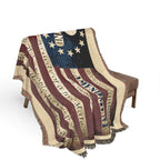 2nd Amendment American Flag Woven Blanket — Patriotic Gun Rights Throw
