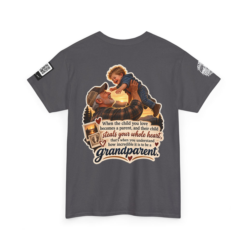 A Grandchild Steals Your Whole Heart — Proud Grandparent Back Graphic Tee
